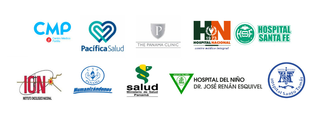 Centro Médico Paitilla, Pacífica Salud, The Panama Clinic, Hospital Nacional, Hospital Santa Fe, Instituto Oncológico Nacional, CSS, MINSA, Hospital del Niño, Hospital Santo Tomás